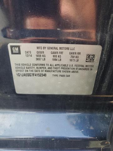 1G1JA6SG7F4152348 - 2015 CHEVROLET SONIC LS BLUE photo 12