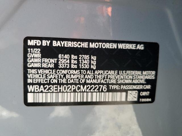 WBA23EH02PCM22276 - 2023 BMW 740 I GRAY photo 12