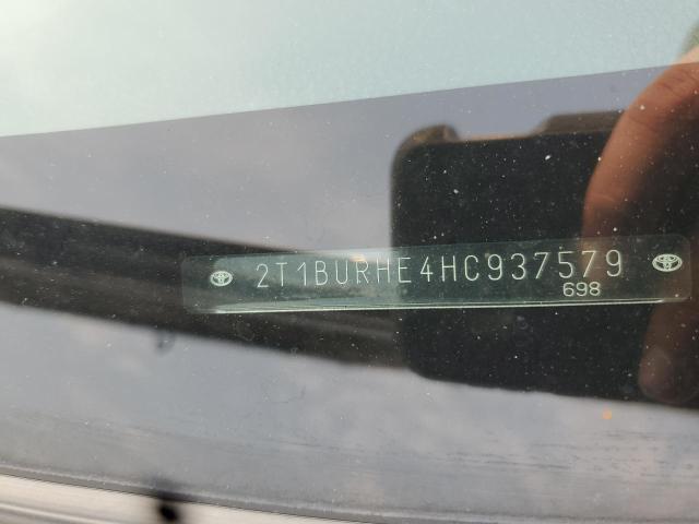 2T1BURHE4HC937579 - 2017 TOYOTA COROLLA L GRAY photo 12