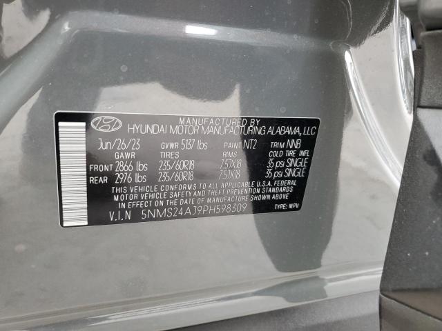 5NMS24AJ9PH598309 - 2023 HYUNDAI SANTA FE SEL GRAY photo 12