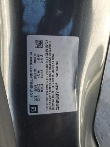 2G1FD1E35F9116423 - 2015 CHEVROLET CAMARO LT 灰色 照片 13