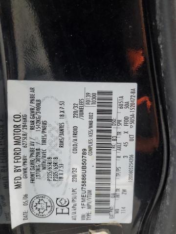 1FMEU75886UB50789 - 2006 FORD EXPLORER LIMITED BLACK photo 13