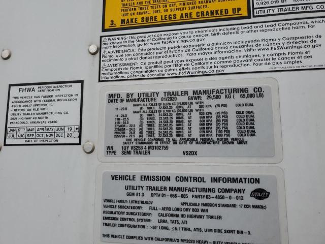 1UYVS2534M3102759 - 2021 UTILITY TRAILER Ağ foto 10