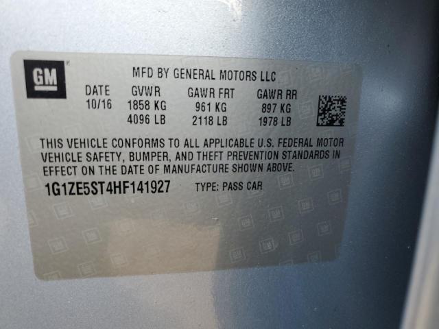 1G1ZE5ST4HF141927 - 2017 CHEVROLET MALIBU LT SILVER photo 12