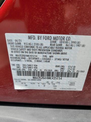 MAJ3S2GE4MC425154 - 2021 FORD ECOSPORT SE أحمر صورة 13