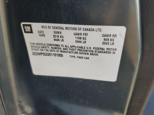 2G2WP552261181956 - 2006 PONTIAC GRAND PRIX 灰色 照片 12