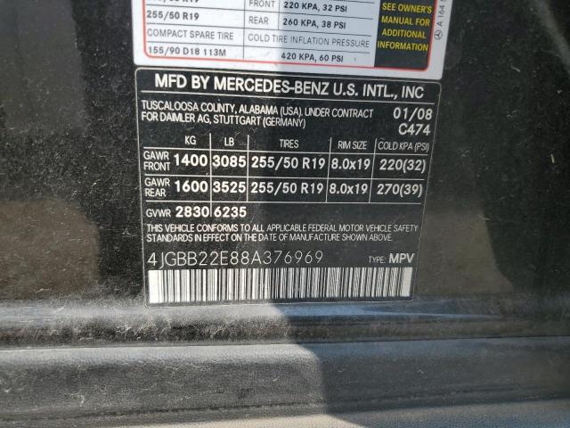 4JGBB22E88A376969 - 2008 MERCEDES-BENZ ML 320 CDI BLACK photo 13