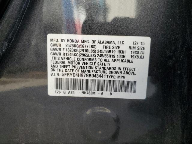 5FRYD4H97GB043441 - 2016 ACURA MDX ADVANCE CHARCOAL photo 13