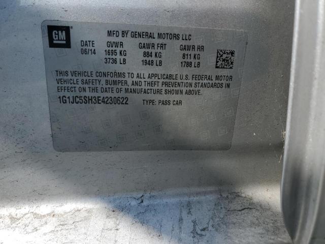 1G1JC5SH3E4230622 - 2014 CHEVROLET SONIC LT SILVER photo 13