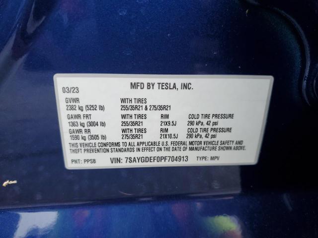 7SAYGDEF0PF704913 - 2023 TESLA MODEL Y Mavi foto 13