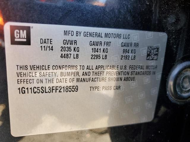 1G11C5SL3FF218559 - 2015 CHEVROLET MALIBU 1LT 黑色 照片 12