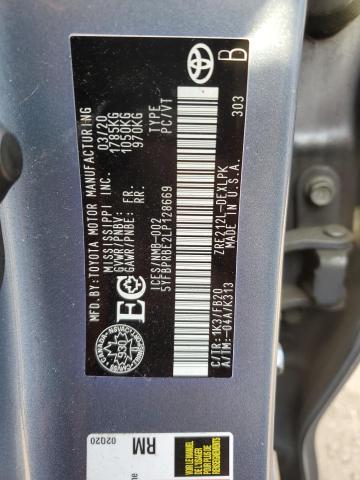 5YFBPRBE2LP128669 - 2020 TOYOTA COROLLA LE Mavi fotoğraf 12