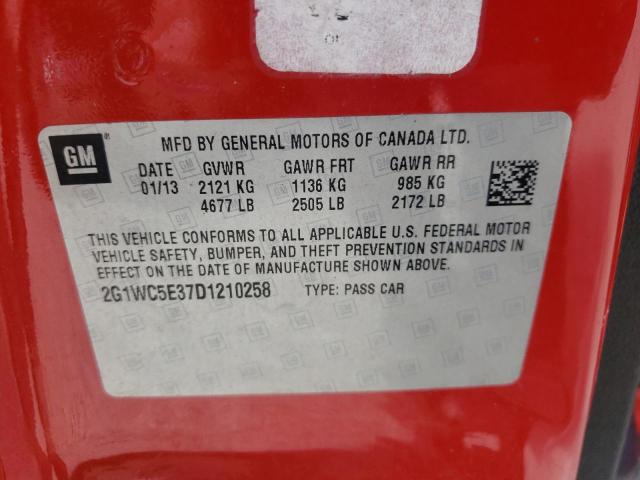 2G1WC5E37D1210258 - 2013 CHEVROLET IMPALA LTZ RED photo 12