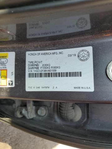 1HGCV2F38KA801558 - 2019 HONDA ACCORD SPORT Серый фото 13