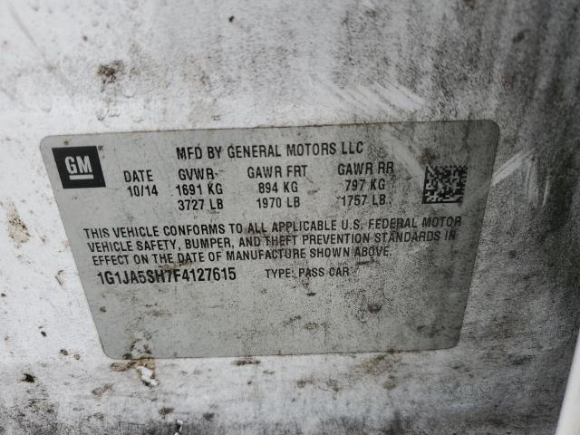 1G1JA5SH7F4127615 - 2015 CHEVROLET SONIC LS WHITE photo 13