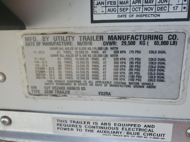 1UYVS248XH6961503 - 2017 UTILITY VS2RA Білий фото 10