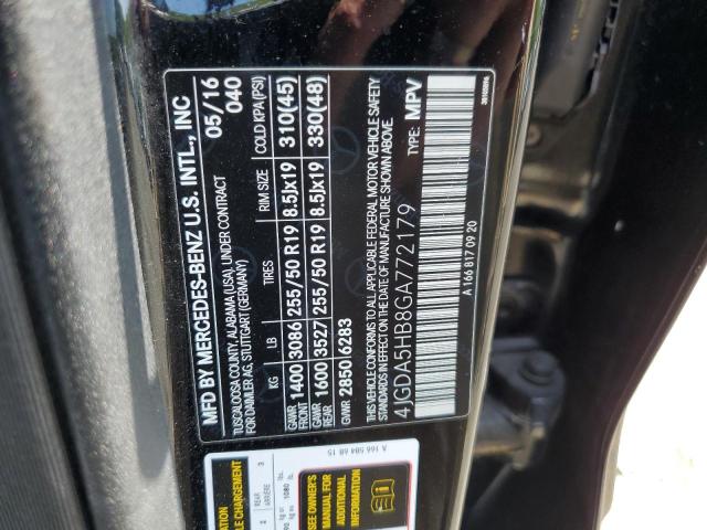 4JGDA5HB8GA772179 - 2016 MERCEDES-BENZ GLE 350 4MATIC BLACK photo 13