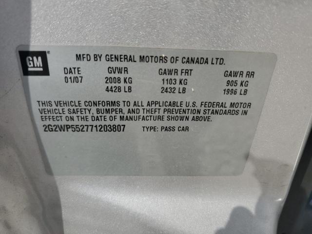 2G2WP552771203807 - 2007 PONTIAC GRAND PRIX 银色 照片 13