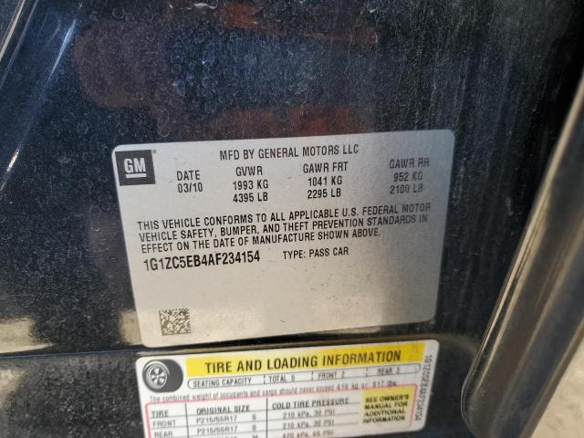 1G1ZC5EB4AF234154 - 2010 CHEVROLET MALIBU 1LT 黑色 照片 12