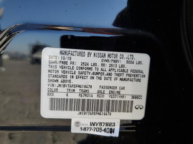 JN1BV7AR5FM419479 - 2015 INFINITI Q50 BASE Սև լուսանկար 12