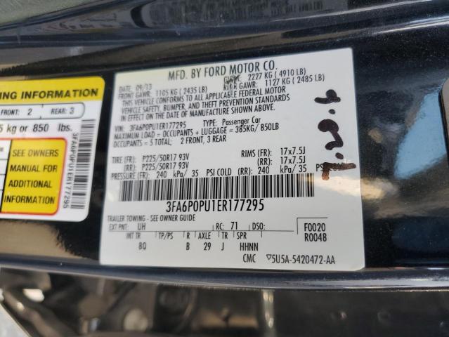 3FA6P0PU1ER177295 - 2014 FORD FUSION SE PHEV BLACK photo 12