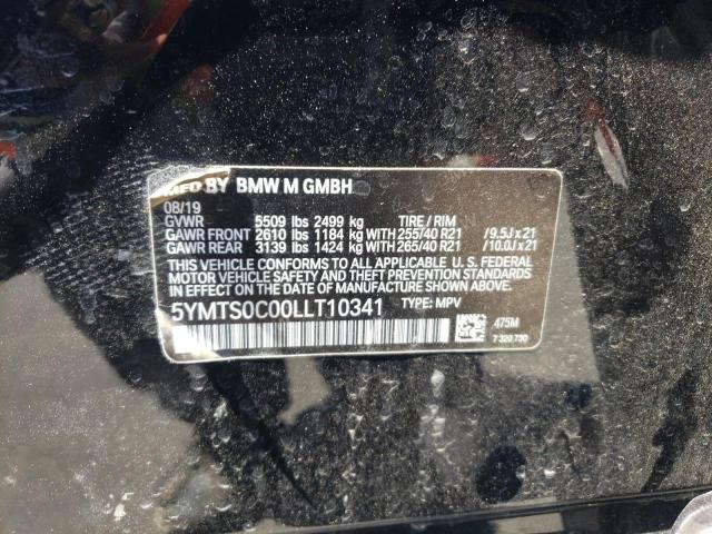 5YMTS0C00LLT10341 - 2020 BMW X3 M COMPETITION BLACK photo 13