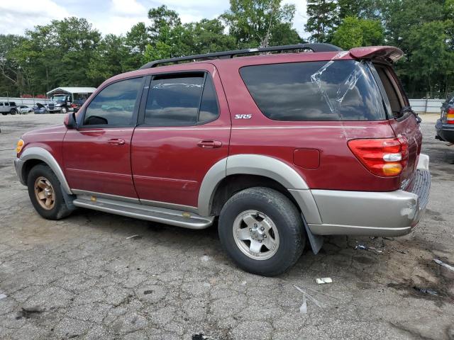 5TDZT34A82S072843 - 2002 TOYOTA SEQUOIA SR5 MAROON photo 2