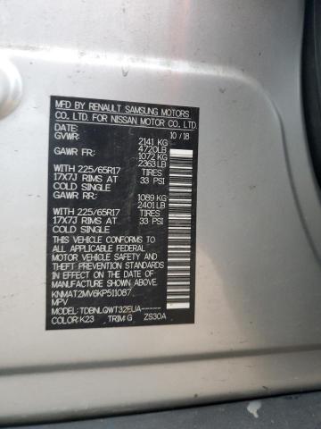 KNMAT2MV6KP511087 - 2019 NISSAN ROGUE S Արծաթագույն լուսանկար 13