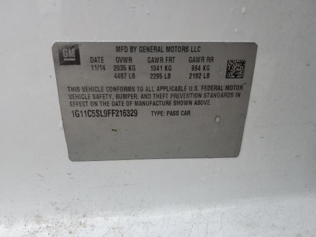 1G11C5SL9FF216329 - 2015 CHEVROLET MALIBU 1LT 白色 照片 13