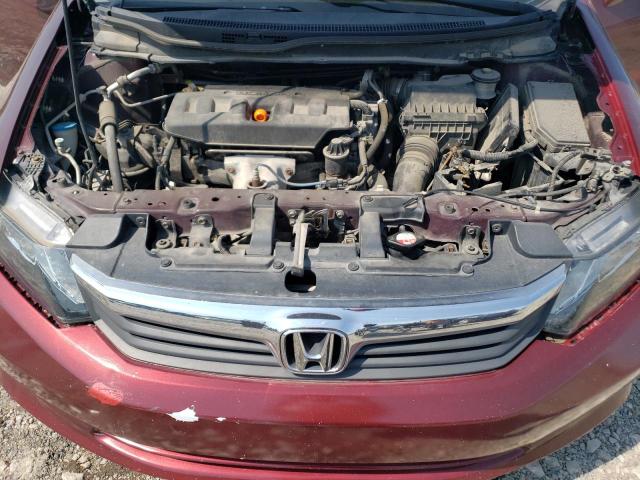 2HGFB2F58CH605789 - 2012 HONDA CIVIC LX მუქწითელი ფოტო 11