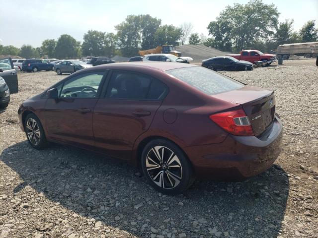 2HGFB2F58CH605789 - 2012 HONDA CIVIC LX მუქწითელი ფოტო 2
