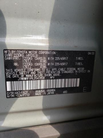 JTMRWRFV9LD547858 - 2020 TOYOTA RAV4 XLE GRAY photo 13