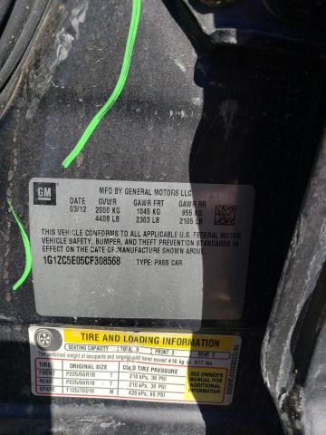 1G1ZC5E05CF308568 - 2012 CHEVROLET MALIBU 1LT 灰色 照片 12