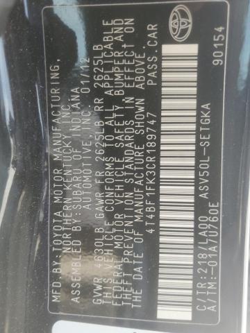 4T4BF1FK3CR189747 - 2012 TOYOTA CAMRY BASE Qara foto 13