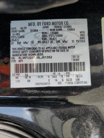 5LMFU28518LJ01352 - 2008 LINCOLN NAVIGATOR BLACK photo 13