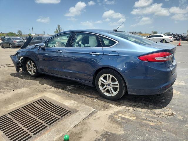 3FA6P0HD6JR200787 - 2018 FORD FUSION SE BLUE photo 2