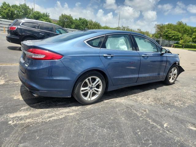 3FA6P0HD6JR200787 - 2018 FORD FUSION SE BLUE photo 3