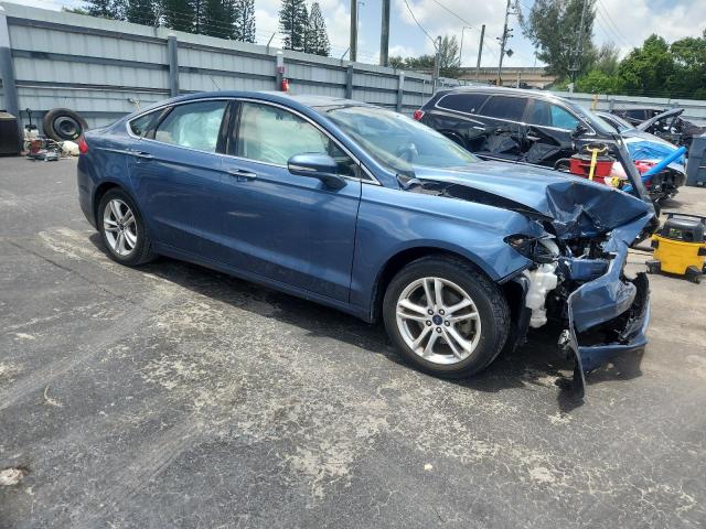 3FA6P0HD6JR200787 - 2018 FORD FUSION SE BLUE photo 4