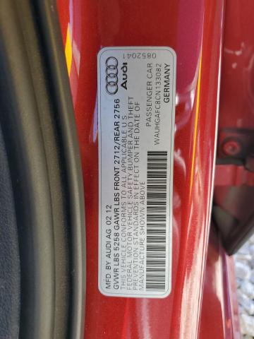 WAUHGAFC8CN133082 - 2012 AUDI A6 PRESTIGE RED photo 12