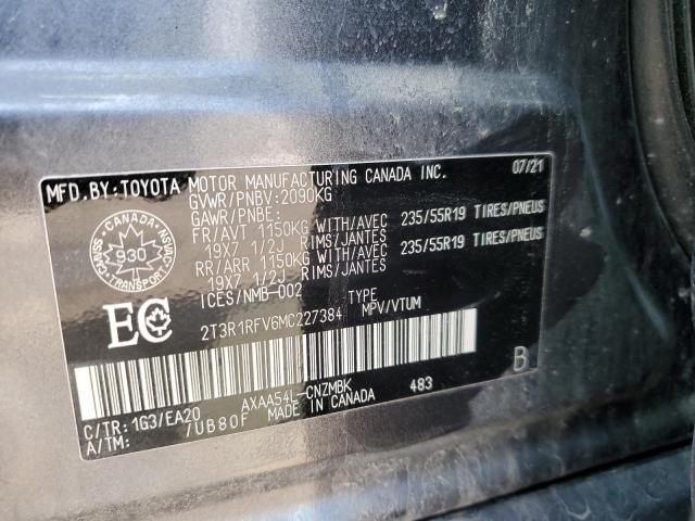 2T3R1RFV6MC227384 - 2021 TOYOTA RAV4 XLE GRAY photo 13