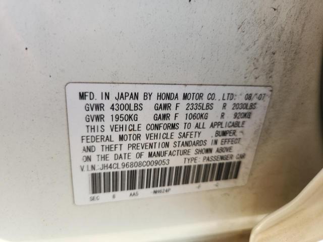 JH4CL96808C009053 - 2008 ACURA TSX WHITE photo 12