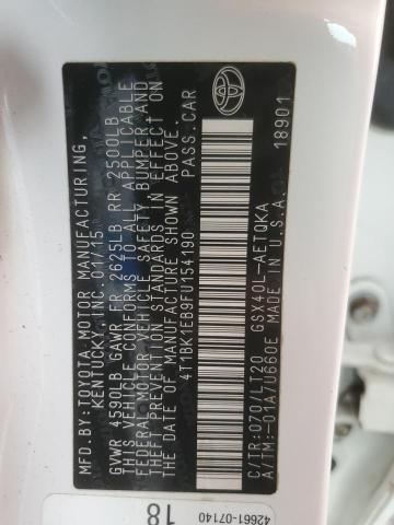 4T1BK1EB9FU154190 - 2015 TOYOTA AVALON XLE Weiß Foto 13