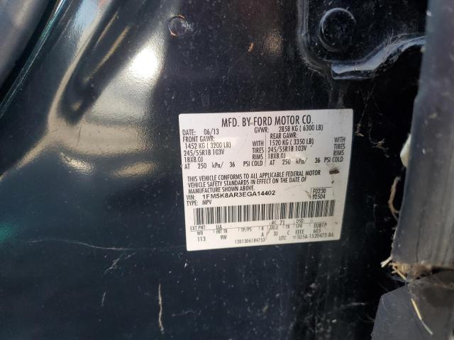 1FM5K8AR3EGA14402 - 2014 FORD EXPLORER POLICE INTERCEPTOR BLACK photo 13