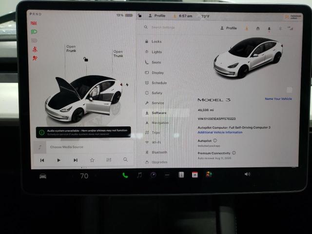 5YJ3E1EA5PF570223 - 2023 TESLA MODEL 3 WHITE photo 9