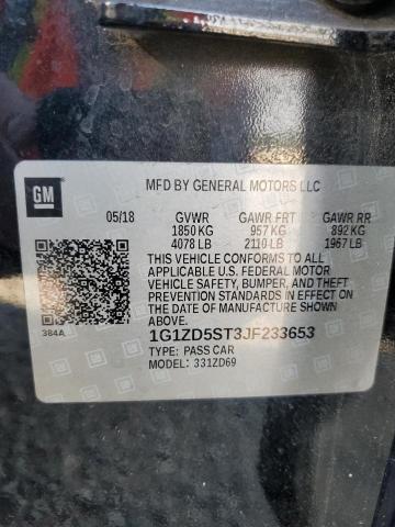 1G1ZD5ST3JF233653 - 2018 CHEVROLET MALIBU LT BLACK photo 13