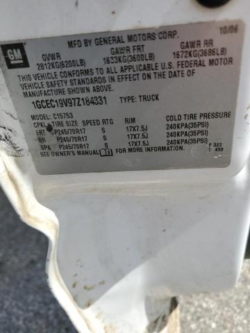 1GCEC19V97Z184331 - 2007 CHEVROLET SILVERADO C1500 CLASSIC WHITE photo 13