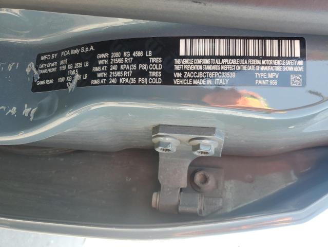 ZACCJBCT6FPC33539 - 2015 JEEP RENEGADE TRAILHAWK GRAY photo 14