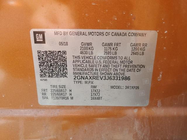 2GNAXREV3J6331986 - 2018 CHEVROLET EQUINOX LS 橙色 照片 13