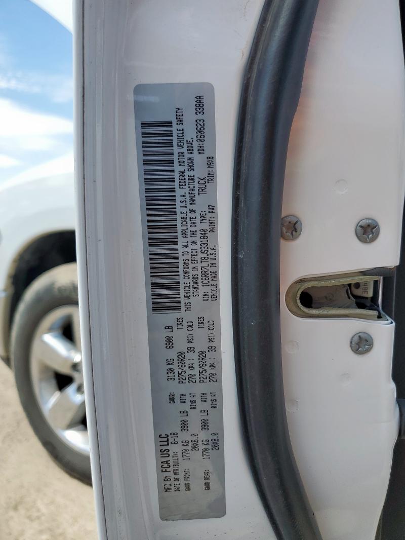 1C6RR7LT8JS331840 - 2018 RAM 1500 SLT WHITE photo 12