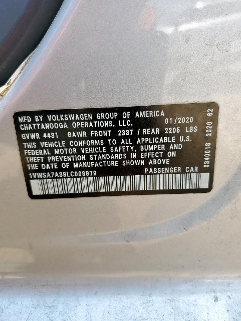 1VWSA7A39LC009979 - 2020 VOLKSWAGEN PASSAT SE Gümüş foto 13